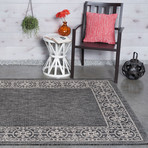 Veranda Varrock Traditional Rug // Black (2'7"L x 7'3"W)