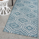 Veranda Varuca Contemporary Rug // Aqua (2'7"L x 7'3"W)