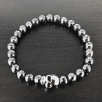 Skull Faceted Bracelet // Hematite