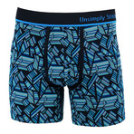 Stained Glass Boxer Brief // Blue + Black (M)