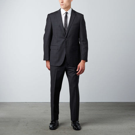 Tailored-Fit Tonal Plaid Suit // Black (US: 36S)
