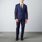 Tailored-Fit Tonal Plaid Suit // Navy (US: 38S)