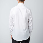 Classic Fit Herringbone Button-Up Shirt // White (L)