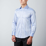 Slim Fit Textured Button-Up Shirt // Light Blue (L)