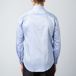 Slim Fit Textured Button-Up Shirt // Light Blue (3XL)