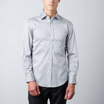 Slim Fit Textured Button-Up Shirt // Light Grey (XL)