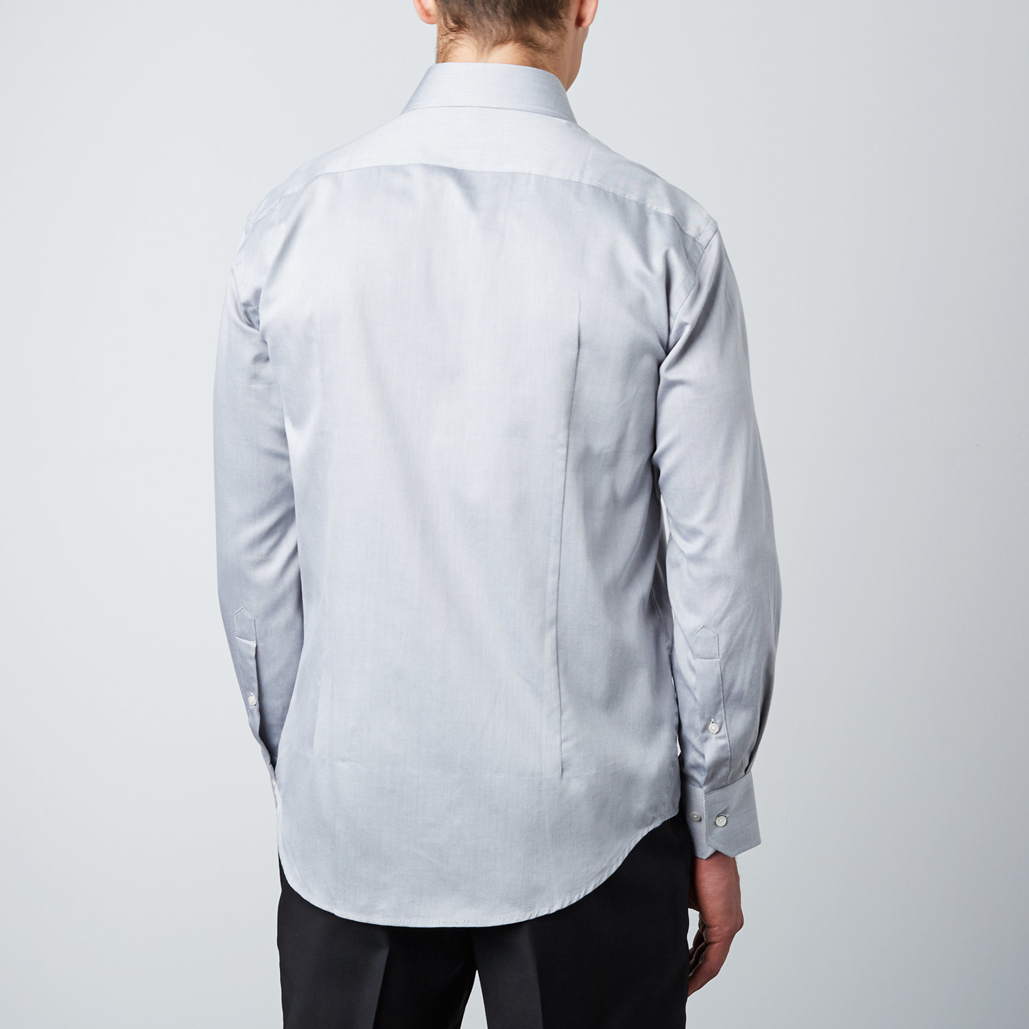 Slim Fit Textured Button-Up Shirt // Light Grey (M) - London Fog ...
