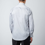 Slim Fit Textured Button-Up Shirt // Light Grey (L)