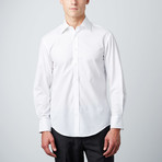 Slim Fit Tonal Dots Button-Up Shirt // White (M)