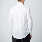 Slim Fit Tonal Dots Button-Up Shirt // White (L)