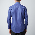 Slim Fit Jacquard Button-Up Shirt // Dark Blue (2XL)