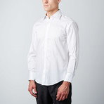 Tonal Textured Slim Fit Button-Up Shirt // White (XL)