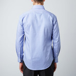 Microcheck Slim Fit Button-Up Shirt // Blue (2XL)