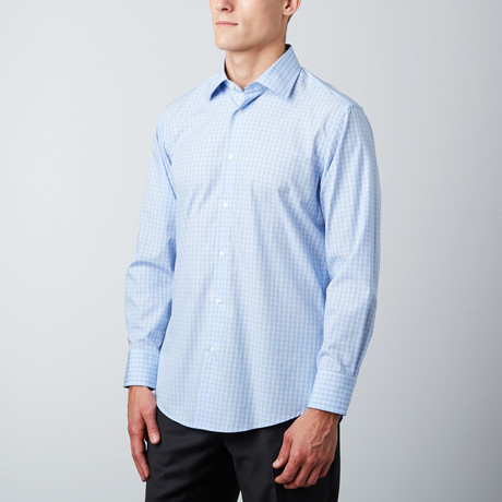 Windowpane Classic Fit Button-Up Shirt // Blue (M)