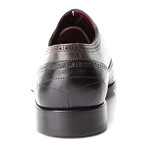 Colorblocked Intricate Perforated Wingtip Oxford // Black + Grey (Euro: 39)