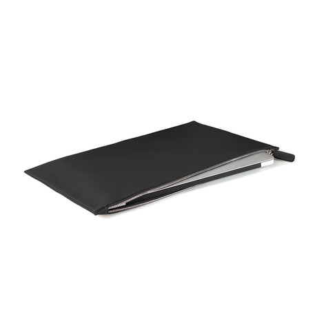 Soft Touch Laptop Sleeve // Black Leather (Black Interior)