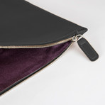 Soft Touch Laptop Sleeve // Black Leather (Black Interior)