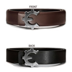 Brushed Silver Genii Belt // Brown Classic (34)