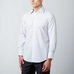 Windowpane Classic Fit Button-Up Shirt // Blue + White (2XL)