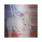Patriotic Blonde // Brushed Aluminum (18"W x 18"H x 1.5"D)