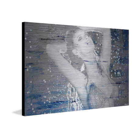 Rainfall Painting Print // Brushed Aluminum (18"W x 12"H x 1.5"D)