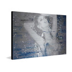 Rainfall Painting Print // Brushed Aluminum (18"W x 12"H x 1.5"D)