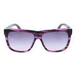 Thick Rim Clear Streak Square // Purple + Black