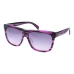 Thick Rim Clear Streak Square // Purple + Black