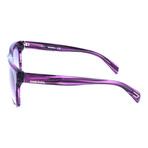 Thick Rim Clear Streak Square // Purple + Black