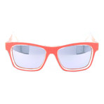 Fabric Texture Clear Rectangular Retro Classic // Coral + Clear
