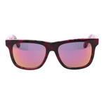 Diesel // Unisex Spotted Frame Sunglasses // Dark Pink Camo + Orange Mirror