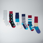 Dazed Crescent Crew Socks // Pack of 6