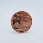 Ben Franklin Bank Note Coin Ring // Copper (Size 9)