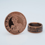 Memento Mori The Last Laugh Coin Ring // Copper (Size 9)