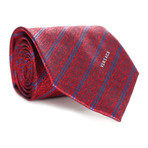 Floral Stripe Tie // Red + Blue