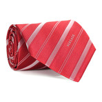 Dashed Stripes Tie // Red + White