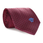 Mini Square Tile Tie // Navy + Red