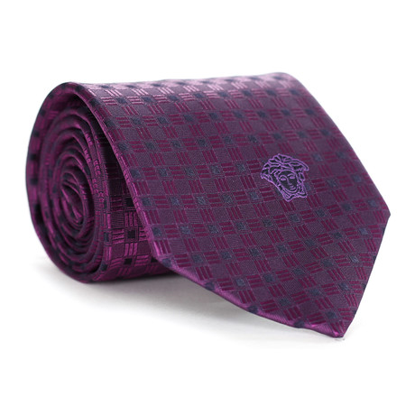 Basket Square Tile Tie // Purple + Violet