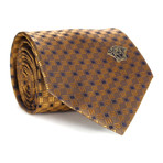 Basket Square Tile Tie // Yellow + Navy