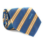 Intersecting Stripes Tie // Teal + Yellow