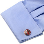 Firenze Petal Cufflinks // Red Multi