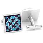 Floral Tile Cufflinks // Blue Multi