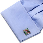 Spanish Bloom Cufflinks // Red Multi