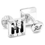 Moving Gear Shifter Cufflinks // Silver