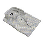 Tic-Tac Grid Button-Up Shirt // White (XL)