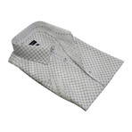 Frilly Grid Button-Up Shirt // White (L)
