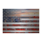 City of Stars and Stripes Painting Print on Metal (18"W x 12"H x 1.5"D)