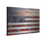 City of Stars and Stripes Painting Print on Metal (18"W x 12"H x 1.5"D)