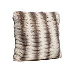 Couture Faux Fur Pillow // Truffle Chinchilla (18"L x 18"W)