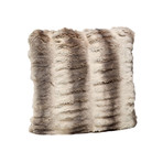 Couture Faux Fur Pillow // Truffle Chinchilla (18"L x 18"W)